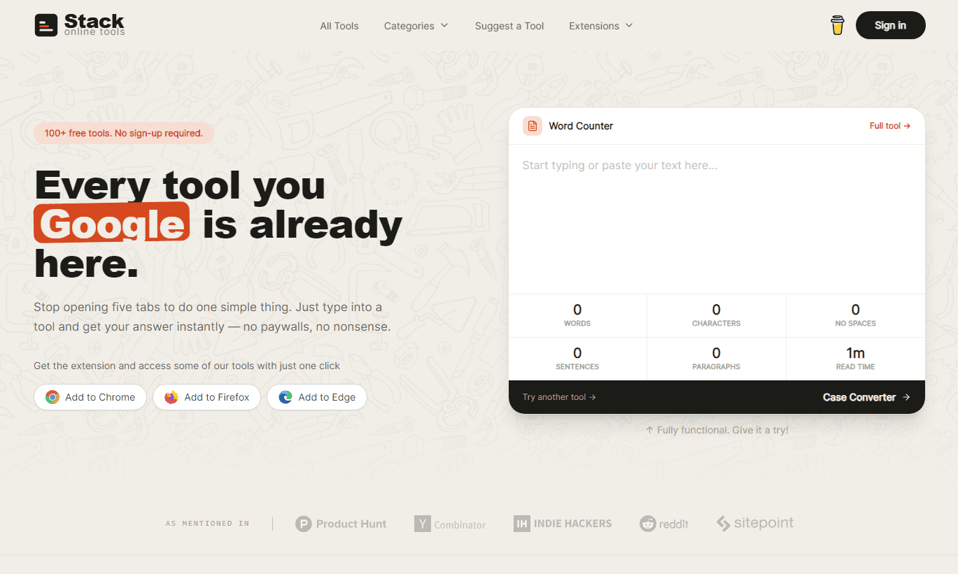 Screenshot of Stack Online Tools